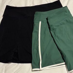 2pk Old Navy PowerSoft & PowerChill Black, Green Skort With Pockets